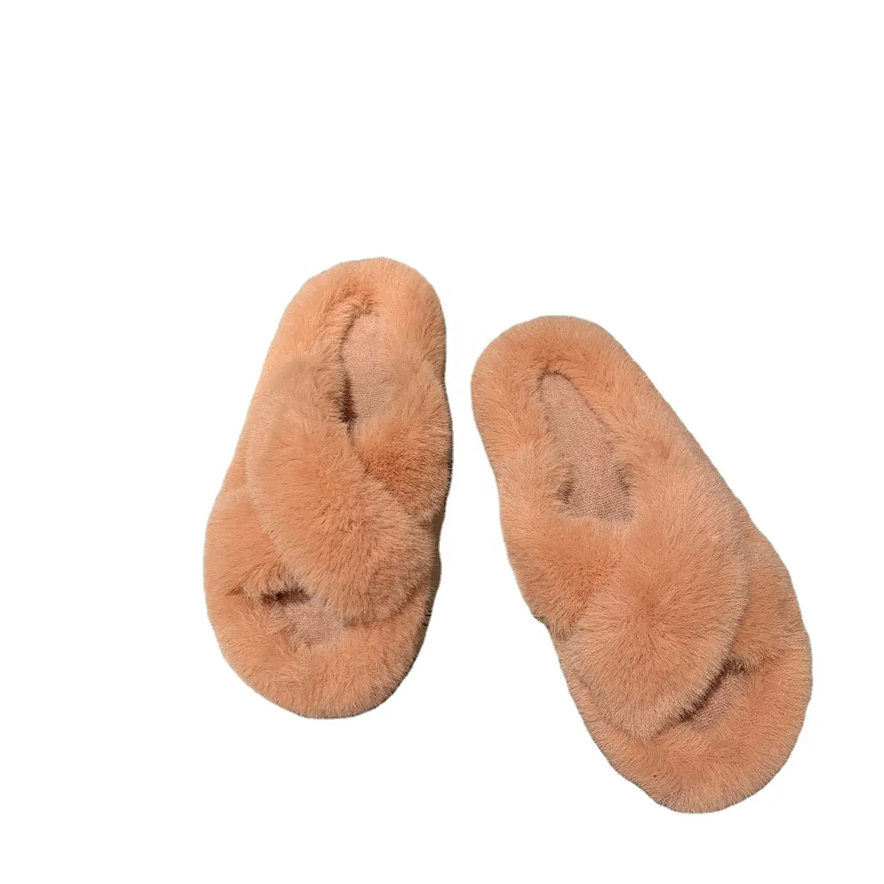 Women's slippers — diapositives en fourrure de lapin pour femmes, 2020, nouvelle mode intérieure et extérieure, pantoufles chaudes, sandales d'été, automne hiver à talon bas