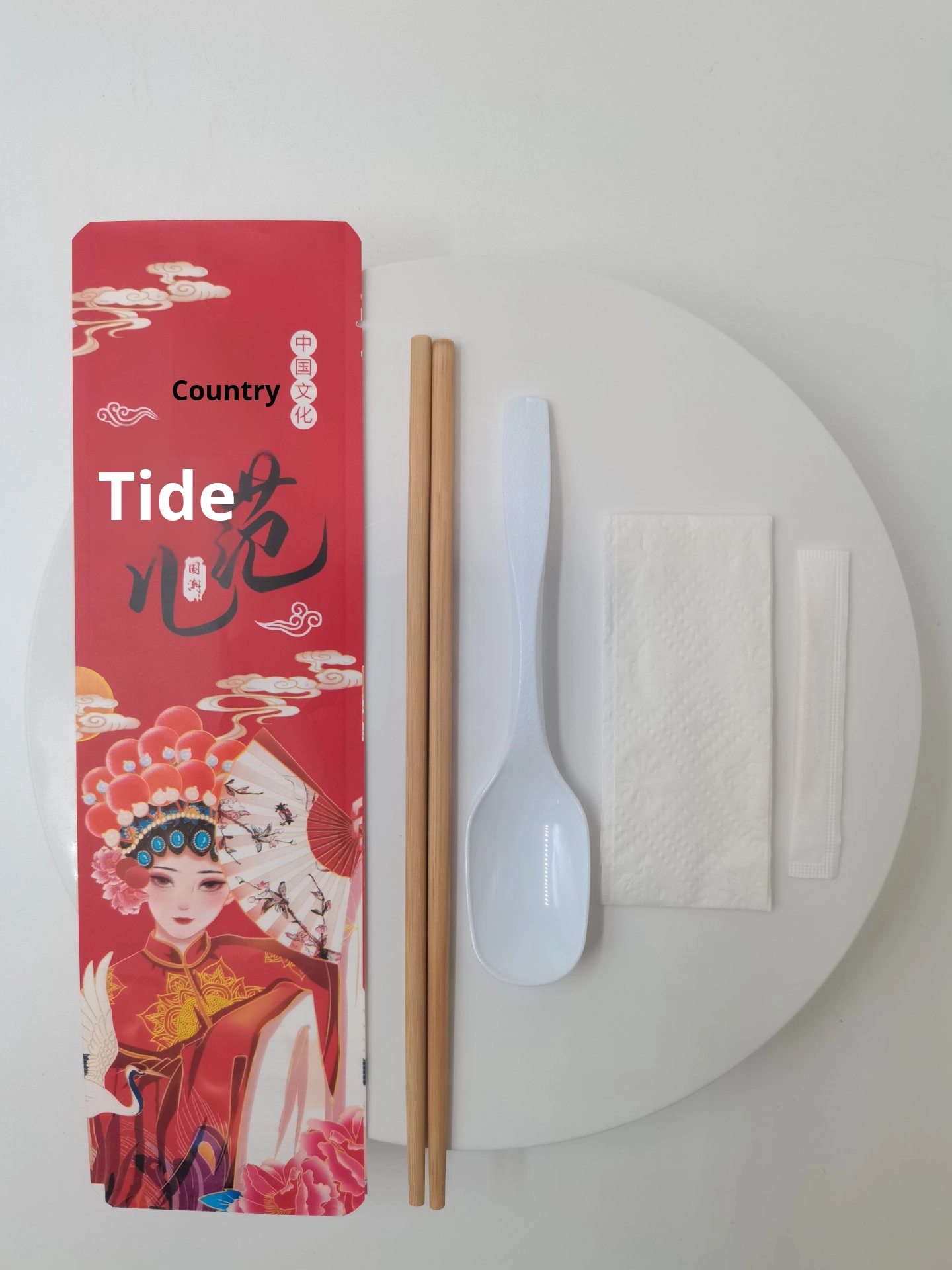 Chopsticks, spoon, tissue, toothpick four-piece set