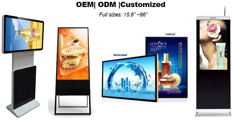 Floor Stand 32 43 55 inch Indoor Interactive Digital Signage LCD Display Advertising Information Touch Screen Kiosk