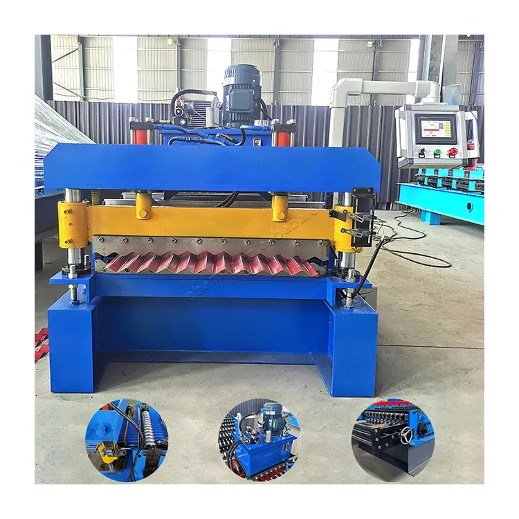 Máquina formadora de rollos de panel de hoja corrugada de azulejo de barril fino de alta resistencia a buen precio