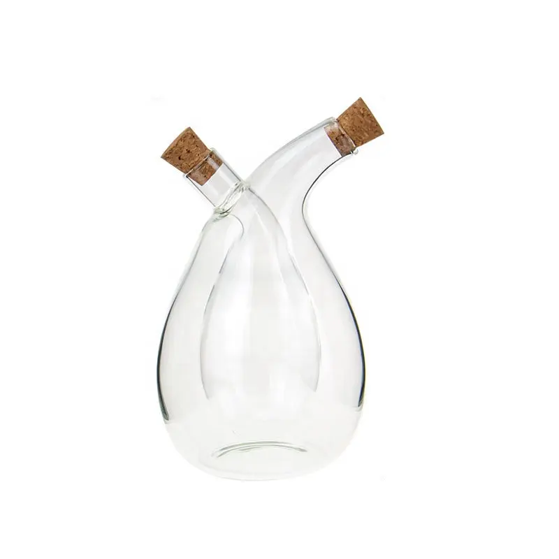 Creative Home Using Borosilicate Glass Oil Vinegar Bottle jars for kitchen household use factory price double head oil bottle