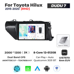 Mekede Duduauto Đài Phát Thanh Xe 2K Màn Hình Xe Hơi Chơi Android Tự Động 8Core 4G LTE Wifi Cho Toyota Hilux 2015 2020 Quạt Làm Mát - Product Image 6
