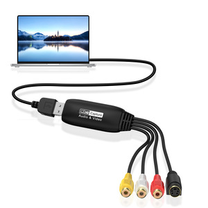 带RCA连接器的USB 1080P 1通道视频采集卡支持投影仪和HTV摄像机的S-Video + AV信号监控 - Product Image 3