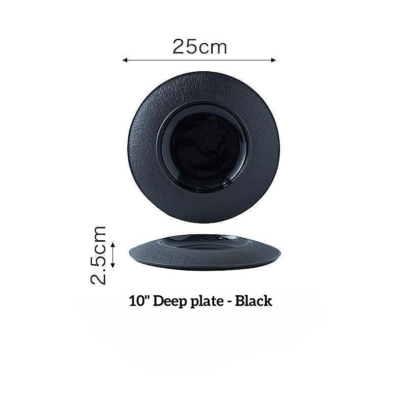 Noir de plat profond de 10 pouces (emballage en vrac)