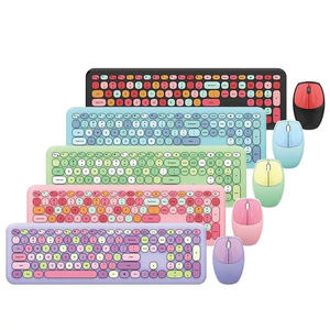 Teclado y ratón Combos Hermoso color y teclado inalámbrico de alta función Un enchufe para ratón y teclado - Product Image 1