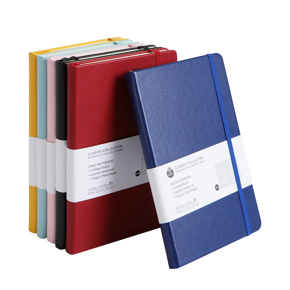 Notebook alat tulis murah baru dapat disesuaikan logo kulit buku catatan jurnal a5 dengan pita elastis