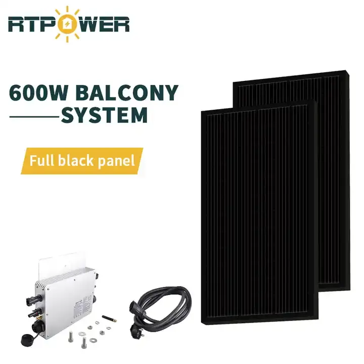 RTPOWER solar balkonkraftwerk Balcón Kit de energía solar 300W 600W 800W 1200W Trina paneles solares completamente negros