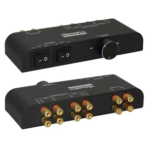 4-Way USB <strong>2</strong>.0 Stereo Speaker <strong>Switch</strong> with Volume Control Non-Slip Metal Box <strong>1</strong>-In <strong>2</strong>-Out Pair Speaker Selector in Stock - Product Image 3