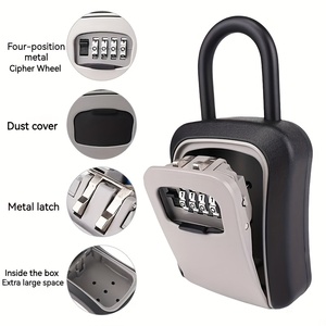 Grey bãi biển Keyless lưu trữ mật khẩu ngoài trời an toàn an ninh realtor treo kim loại cầm tay an toàn chìa khóa xe Locker khóa hộp cho các phím - Product Image 1