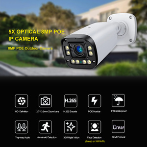 8MP索尼IMX415 IP66防水IP摄像机2.7-13.5毫米5X光学变焦镜头彩色夜视双向音频CMOS传感器NVR云 - Product Image 4