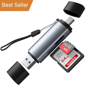 低最小起订量定制便携式TF sd卡读卡器USB C USB 2.0 3.0内存OTG读卡器适配器，适用于笔记本电脑 - Product Image 1