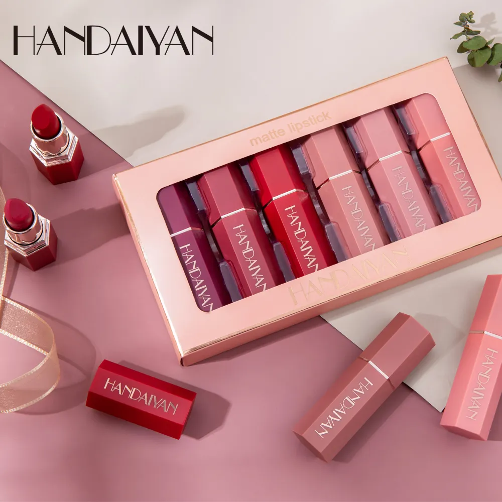 wholesale handayian lipstick set satin lipstick private label glow in the dark lipgloss labiales mate lipstick manufacturers