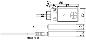 Sensor de proximidad cuadrado F & C M25, detección lateral ascendente, 10mm NO/NC, sensor ABS + PVC personalizado, - Product Image 6