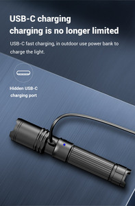 Süper parlak LED kamp feneri 1300lm 18650 yüksek güç taktik fener USB Edc el feneri 10w uzun menzilli güçlü - Product Image 6