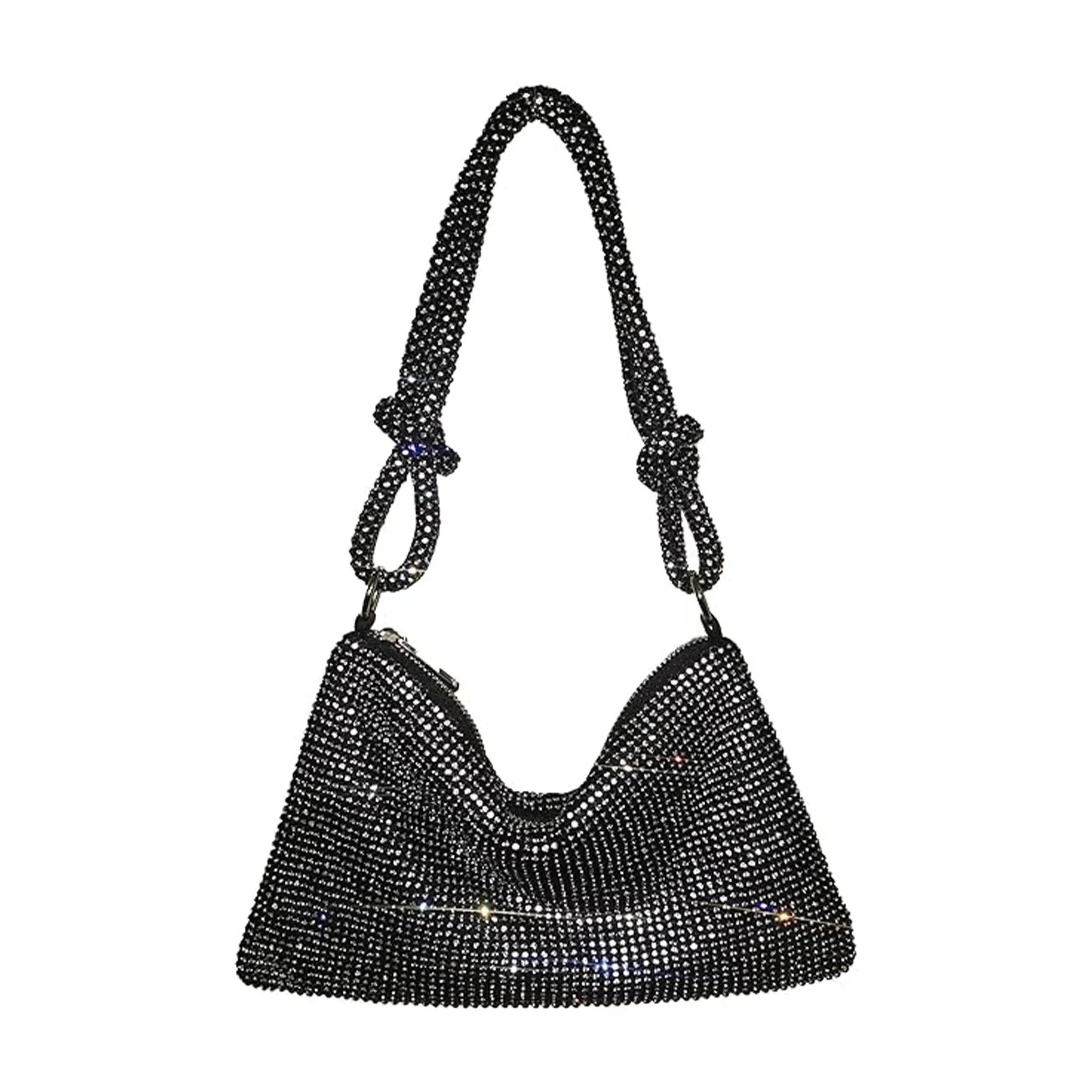 Moda lüks tasarımcı elmas tam elmas akşam çanta gelgit flaş düğümlü taklidi saf el yapımı koltukaltı ziyafet yemeği çantası