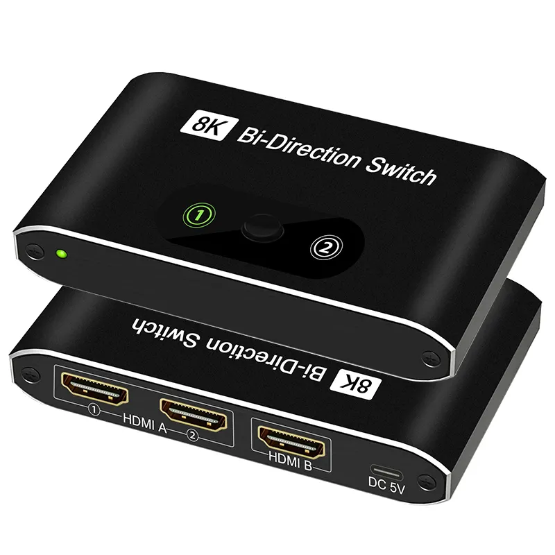 HDMI chuyển đổi Bi-hướng 8K 60Hz HDMI Switcher 2 trong 1 ra HDMI Splitter 1x2/2x1 Adapter ra cho PS4/3 vv