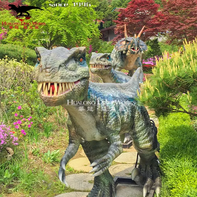 Animatronic Aliveชีวิตไดโนเสาร์Raptor Parkขนาดจริงสดไดโนเสาร์