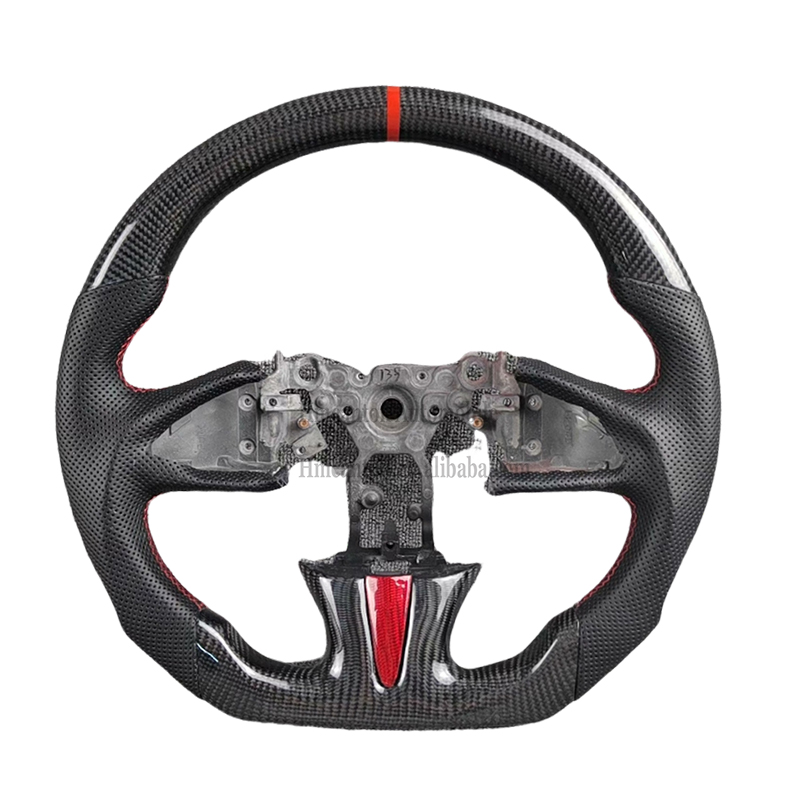 Leather+carbon fiber+red stitching