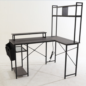 Convertible Home Furniture <strong>Folding</strong> Metal Office Desk <strong>with</strong> PC Design Wood <strong>Computer</strong> <strong>Table</strong> Featuring Socket <strong>Shelves</strong> - Product Image 2