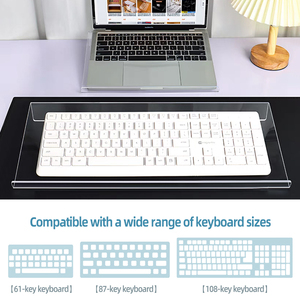 Supporto per tastiera per Computer inclinabile in stile moderno eco-compatibile con angolo di inclinazione regolabile in acrilico trasparente per la digitazione ergonomica - Product Image 4