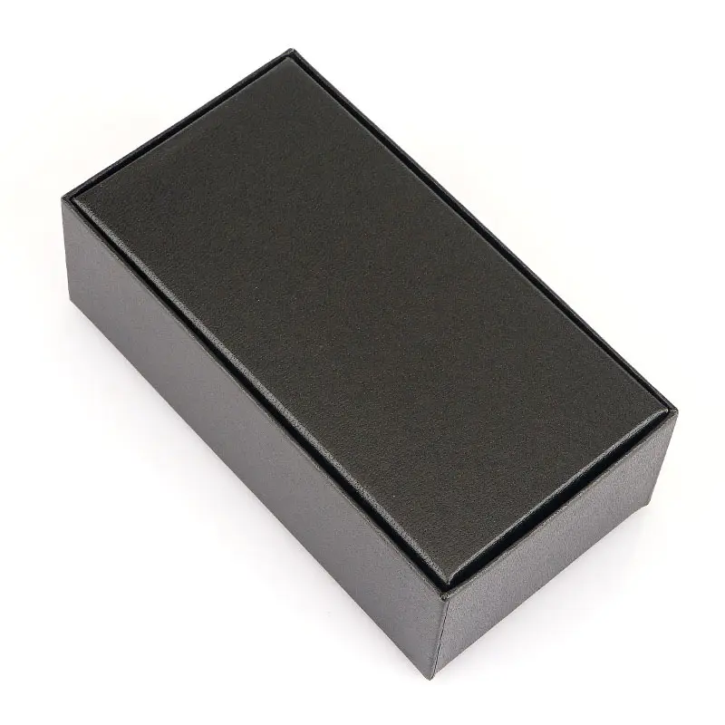 Boîte cadeau de conception gratuite reclycable à taille personnalisée à bas prix avec couvercle et base en carton rigide noir haut de gamme