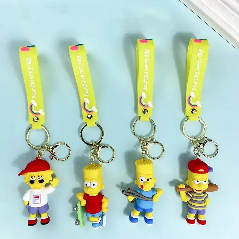 Dessin animé Anime Simpsons pendentif Kawaii porte-clés porte-clés de voiture