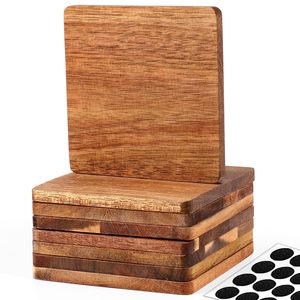 Tùy chỉnh thân thiện với môi tre gỗ tự nhiên uống Coaster đặt cho uống Kính - Product Image 5