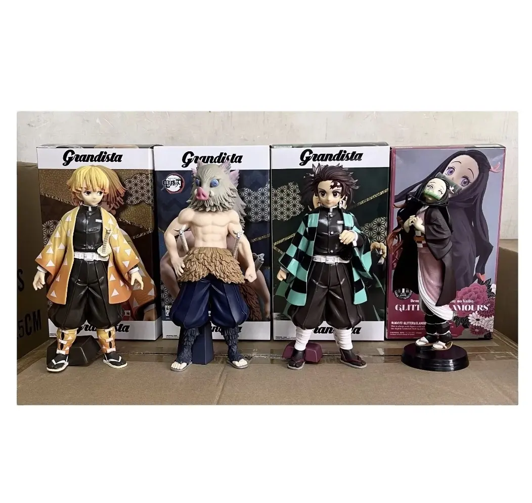 Premium Demon Slayer Anime Action Figures Tanjiro Nezuko Zenitsu Inosuke GK scatola di plastica statua