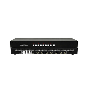 PINWEI 1080P Conmutador DVI de 8 puertos 8 en 1 salida 8x1 Conmutador KVM DVI con USB2.0
