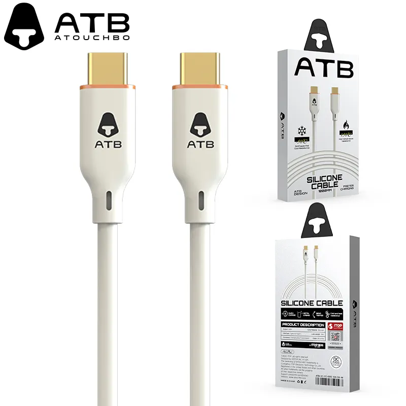 ATB 60 W Typ C-Kabel PD Schnellladung flüssiges Silikon-USB C zu Usb C Datenkabel für iPhone 15 Oppo ViVO Telefonkabel