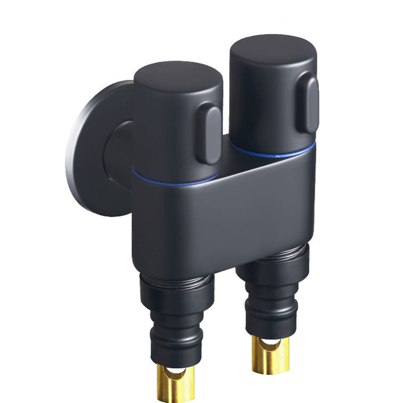 Mini telescopio negro cobre boquilla de agua 2 varilla de parada de agua de cobre lavandería