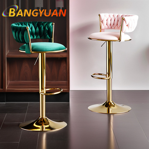Moderner Luxus Design Barhocker für Hotels, Höhenverstellbarer Salonstuhl aus Flanell - Product Image 2