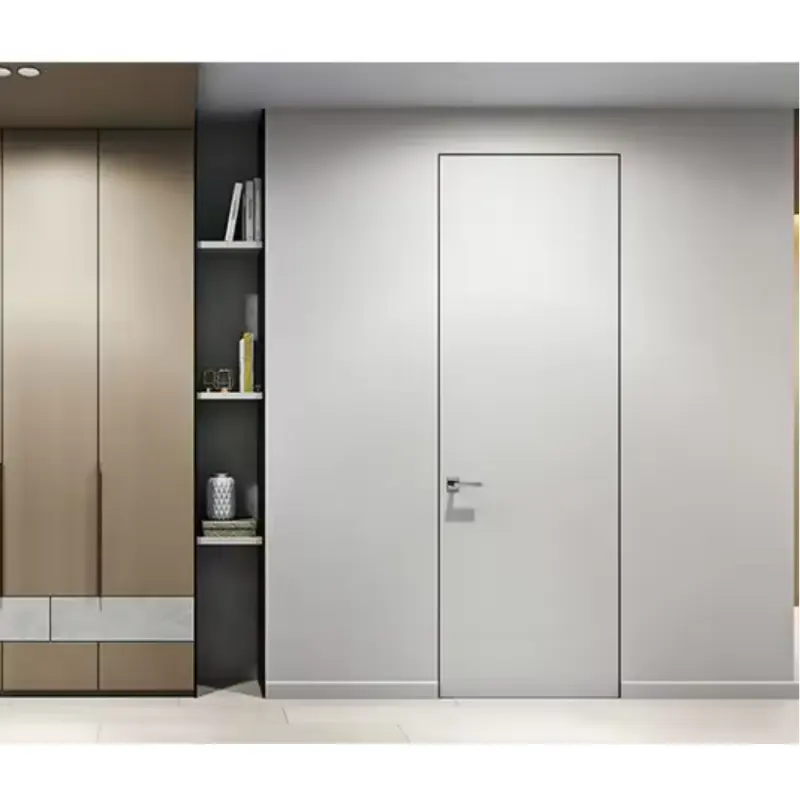 CBMmart di alta qualità Frameless appartamento porta interna con telaio marmellata porta nascosta MDF composito solido Core porte invisibili
