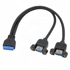 Usb3.0 Idc 20Pin Placa base Usb 19Pin 1 a 2 Usb 3,0 20Pin Un punto Dos Usb Adaptador Convertidor Cable divisor