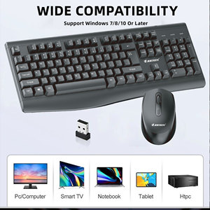 JERTECH KM500 Factory Silent Mute 104 <strong>Keys</strong> Full Size Office PC <strong>Custom</strong> Gaming 2.4GHz Full Size Combo <strong>Computer</strong> <strong>Keyboard</strong> and Mouse - Product Image 4