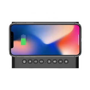 带麦克风的无线充电闹钟调频收音机蓝牙扬声器 - Product Image 4