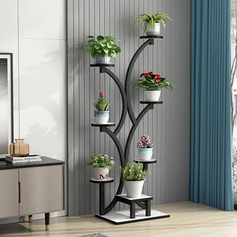 Commerci all'ingrosso soggiorno moderno e minimalista in ferro battuto scaffale per piante nordico multistrato espositore per fiori in oro