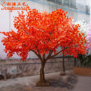 Ginkgo ağacı japon uzun kanada yapay kırmızı turuncu dekoratif yapay büyük ağaçlar insan yapımı fiberglas özelleştirilmiş ağaç - Product Image 1