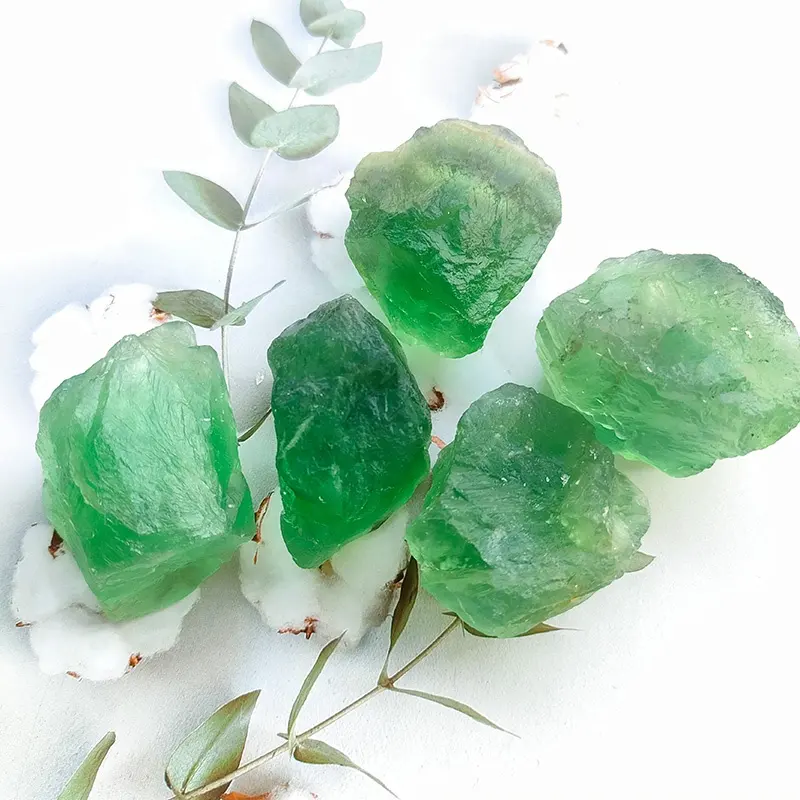 Piedra cruda de fluorita verde Natural, espécimen Mineral, cristal de cuarzo de fluorita, piedras ásperas para la curación del hogar, decoración Fengshui