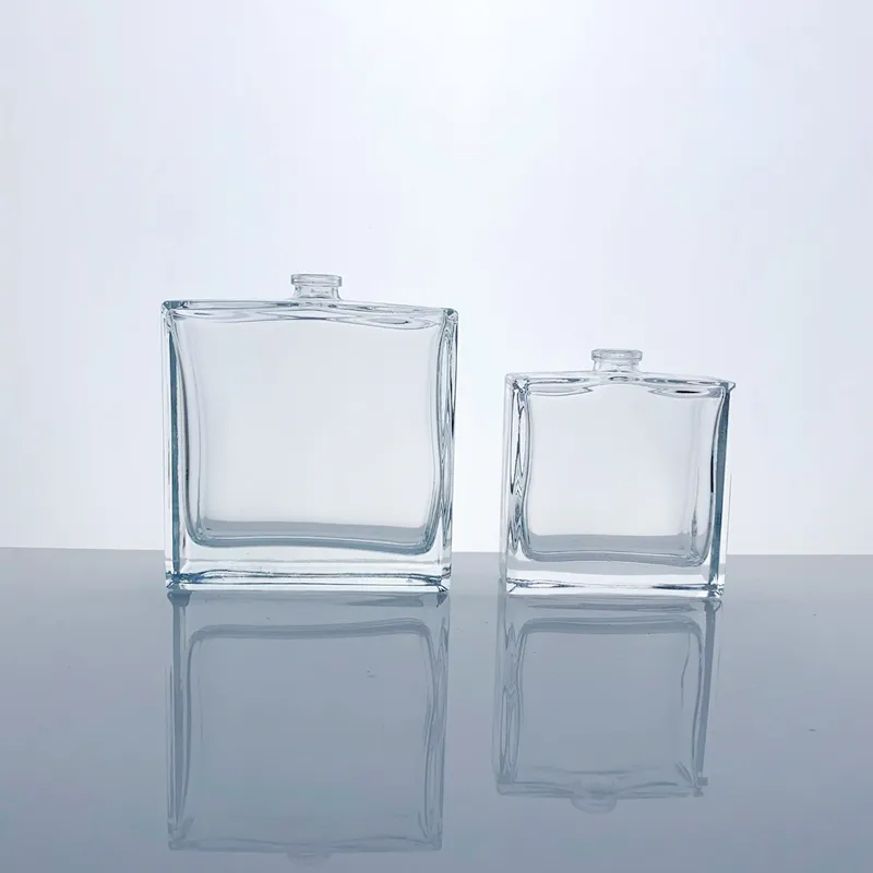 Botol kaca parfum 50ml 100ml, botol kosmetik tinggi putih, botol parfum mewah populer dengan tutup mahkota