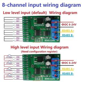N4DIG08 8CH ingresso/uscita UART RS485 Modbus RTU Controller modulo di espansione PLC - Product Image 6