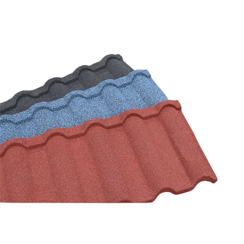 Aluminum Zinc Roofing Shingle Waviness Stone Coated Roof Tile Colorful Sand Coated Steel Roof Tiles Shingles