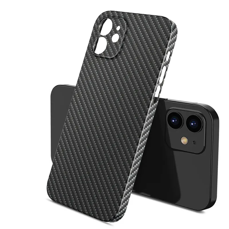 Ultra Dunne Carbon Fiber Mobiele Telefoon Case Shockproof Krasbestendig Slijtvaste Fijne Porie Voor Iphone X 11 12 13 14 Pro Max