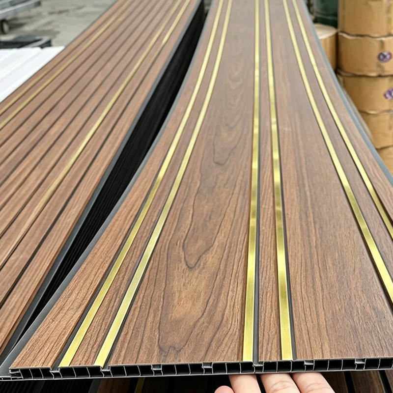 Wood Grain With Gold Line