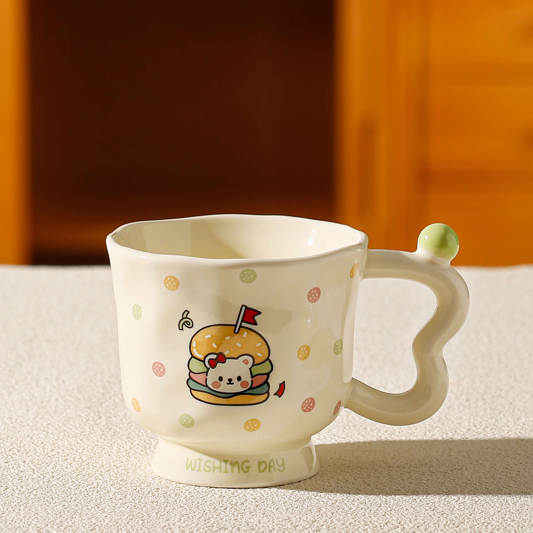 Tasse simple vert ours hamburger