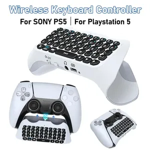 Teclado inalámbrico para controlador ps5 PlayStation 5 con altavoz incorporado Compatible con Bluetooth Gamepad Mount Qwerty para Ps5