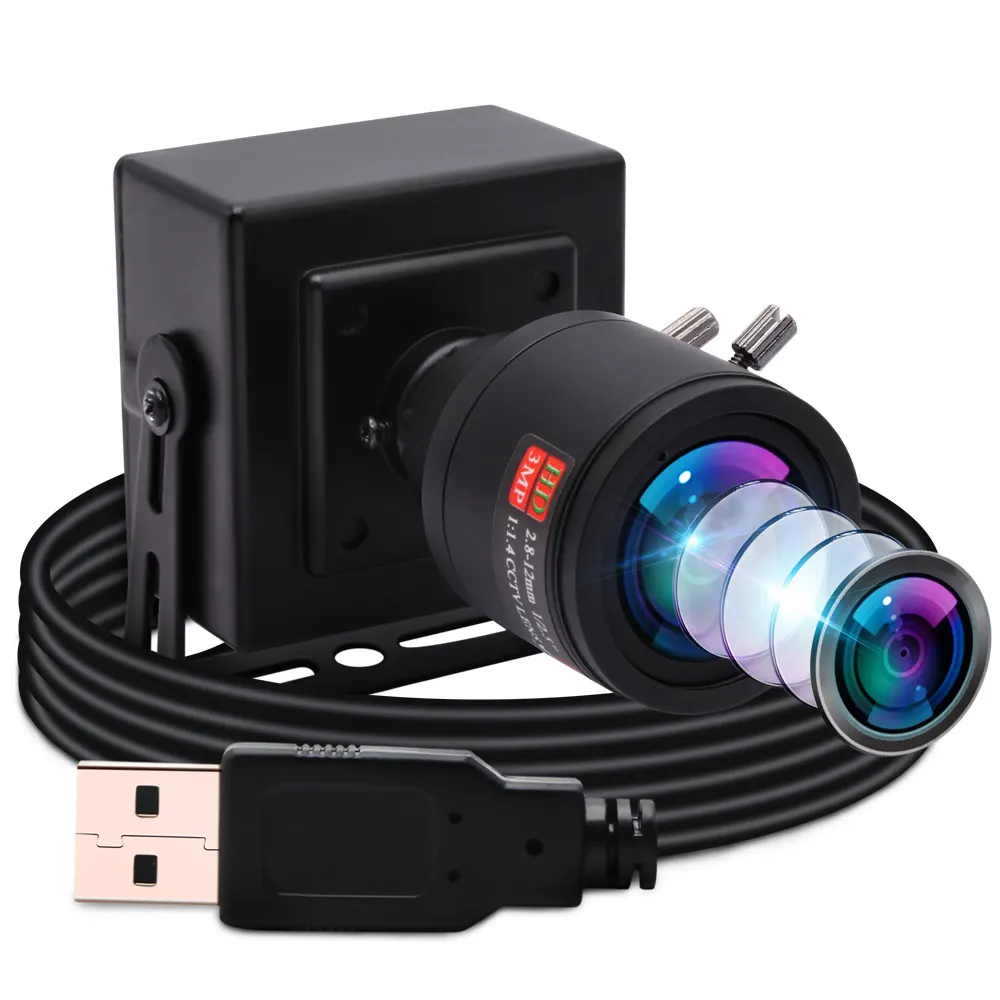 ELP 2MP 2.8-12mm Varifocal Box Camera Surveillance 1080P Low illumination CCTV camera IMX323 Mini USB Webcam