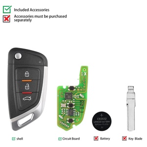 VVDI anahtar aracı için 12 ay garanti İngilizce sürümü ile arayüz XKKF02EN evrensel 3 düğmeli tel uzaktan araba anahtarı - Product Image 3