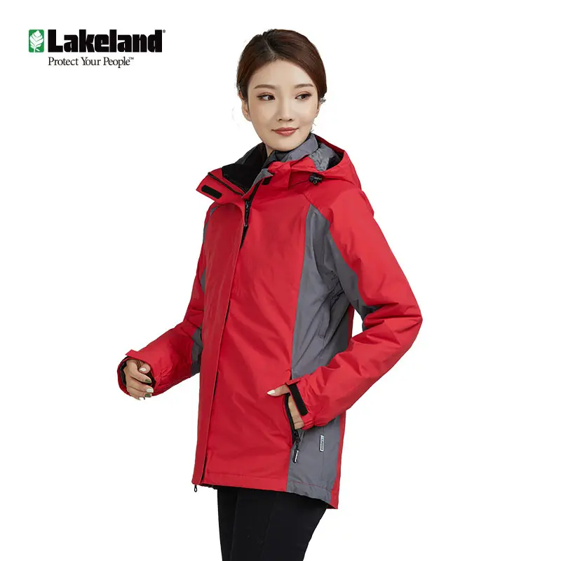 Lakeland Outdoor Cold Suit Rush Coat Mujer Short Winter Three in One Rush Coat BR203 Red (200g New Sherry Inner Tank)