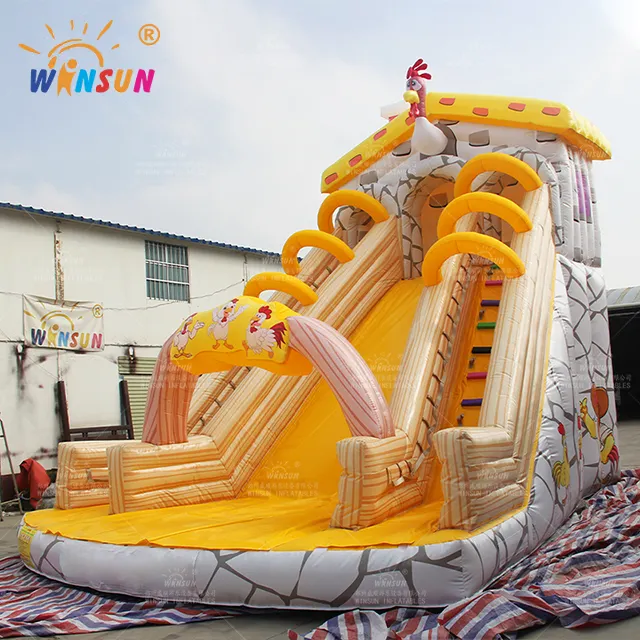 Castillo hinchable de Pvc para niños, Tobogán inflable de agua, venta o alquiler de verano para Juguetes Divertidos, color amarillo, novedad